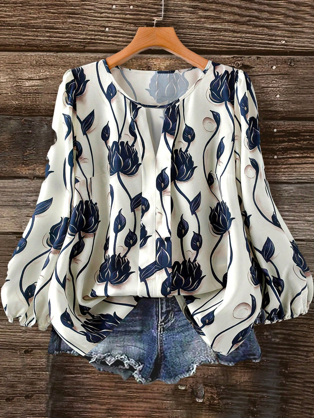Ramona | Blusa Curvy Floral de Manga Larga