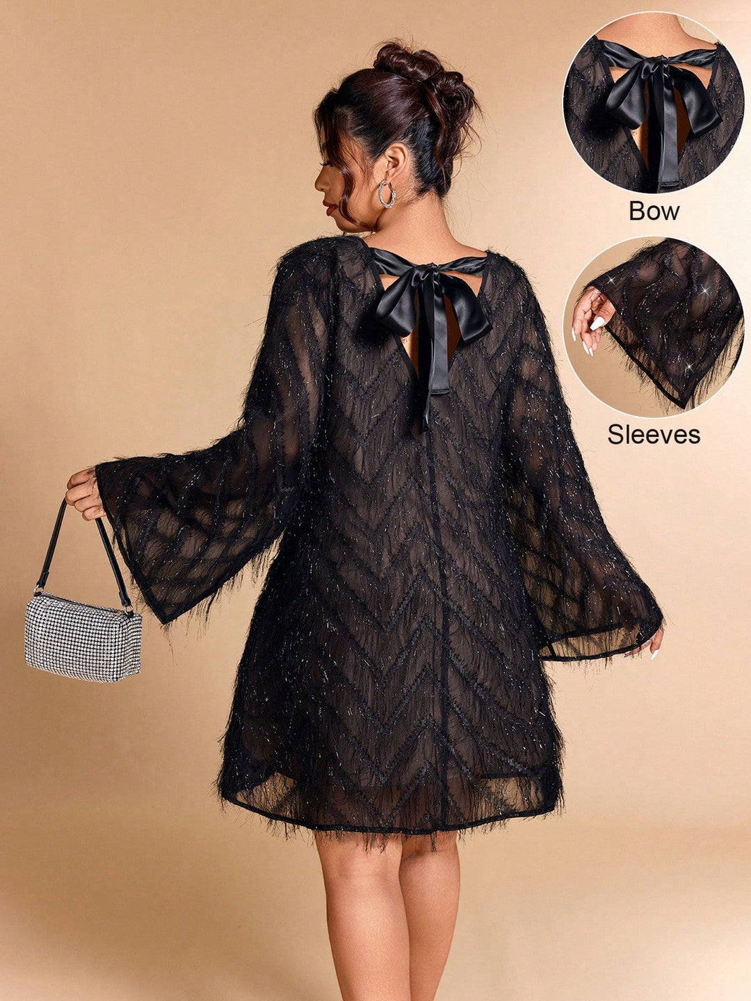 Aurelia | Vestido Midi Curvy Jacquard con Lazo