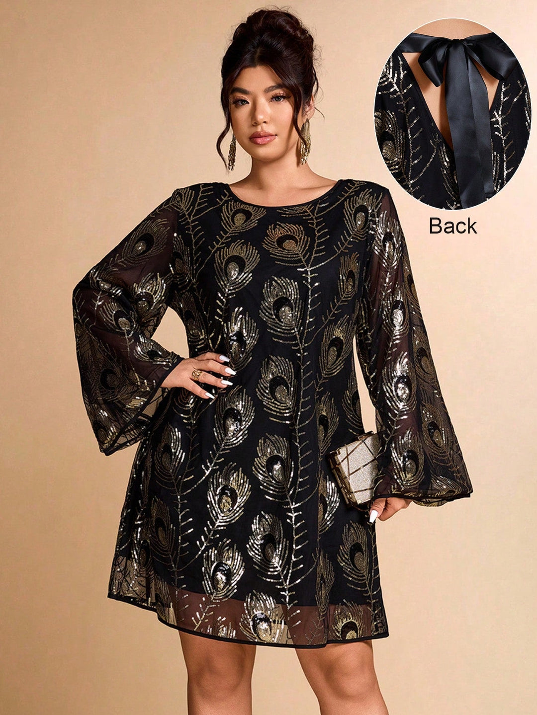 Aurelia | Vestido Midi Curvy Jacquard con Lazo