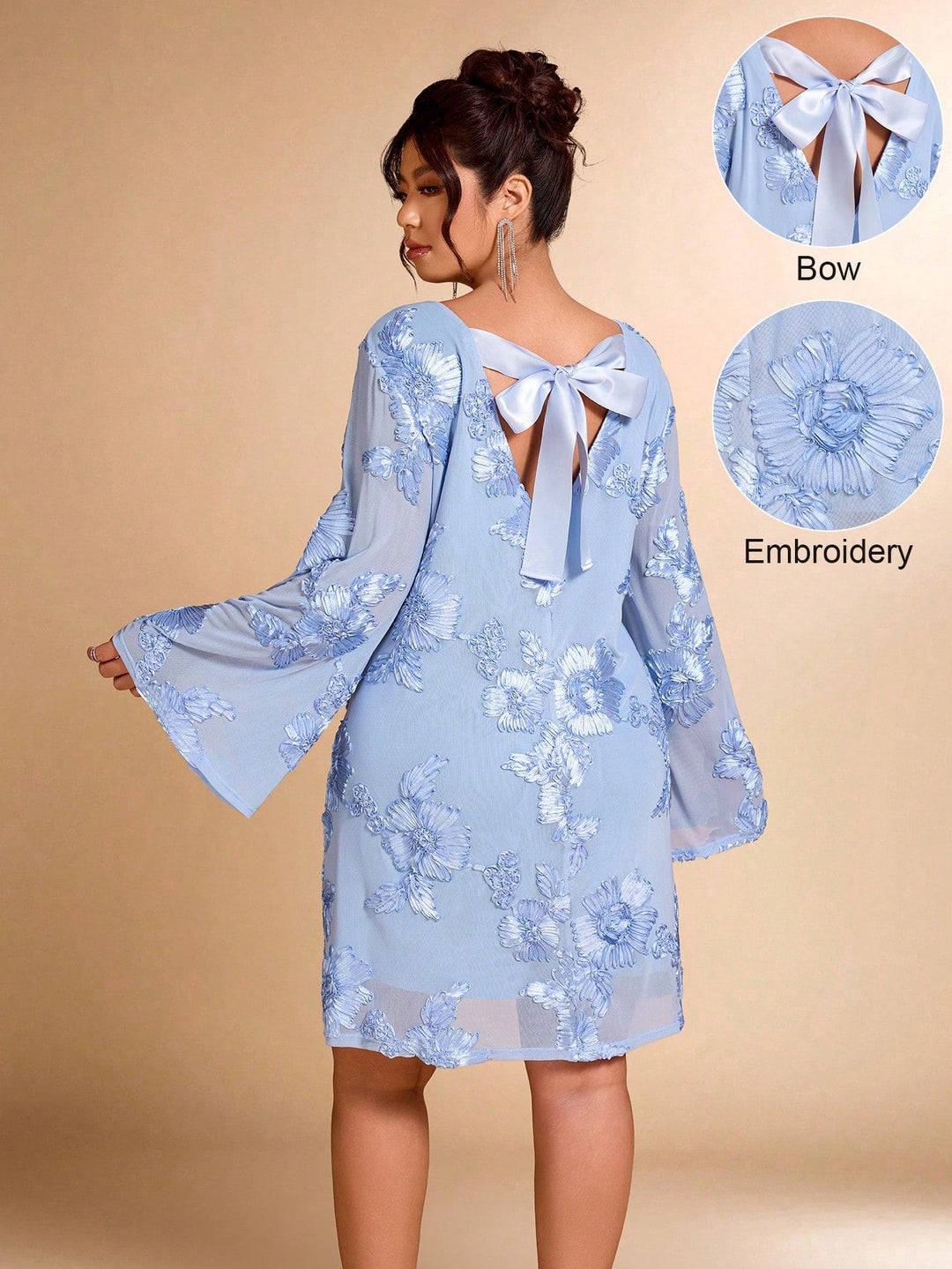 Aurelia | Vestido Midi Curvy Jacquard con Lazo