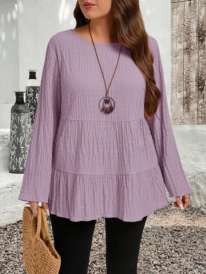 Olivia | Blusa Curvy Plisada de Manga Larga