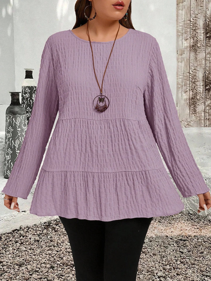 Olivia | Blusa Curvy Plisada de Manga Larga