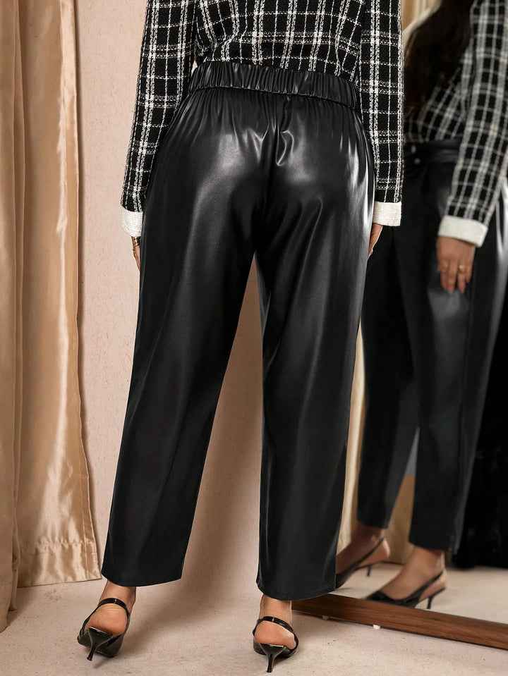 Rocío | Pantalón Curvy Ancho de Efecto Piel