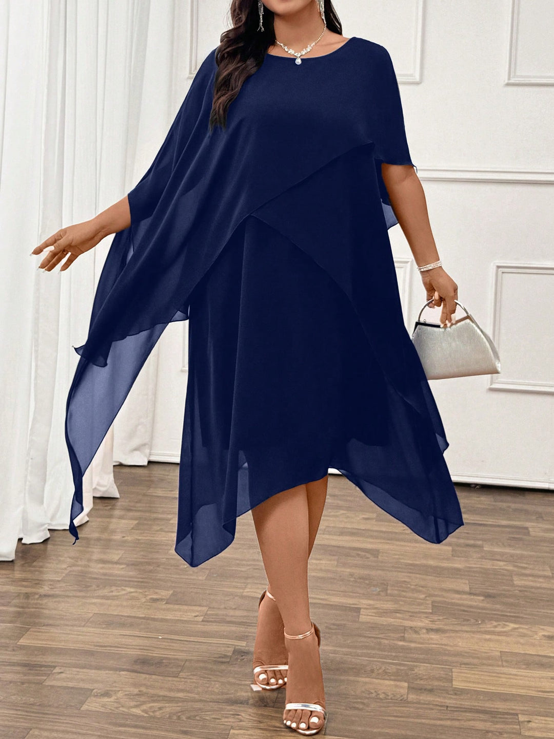 Valeria | Vestido Camisero Curvy de Chifón