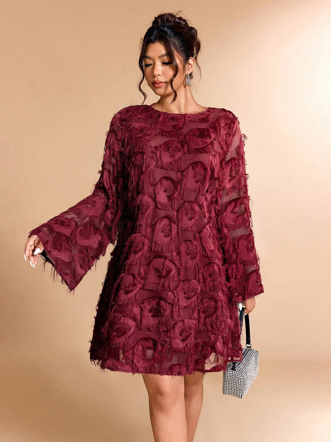 Aurelia | Vestido Midi Curvy Jacquard con Lazo