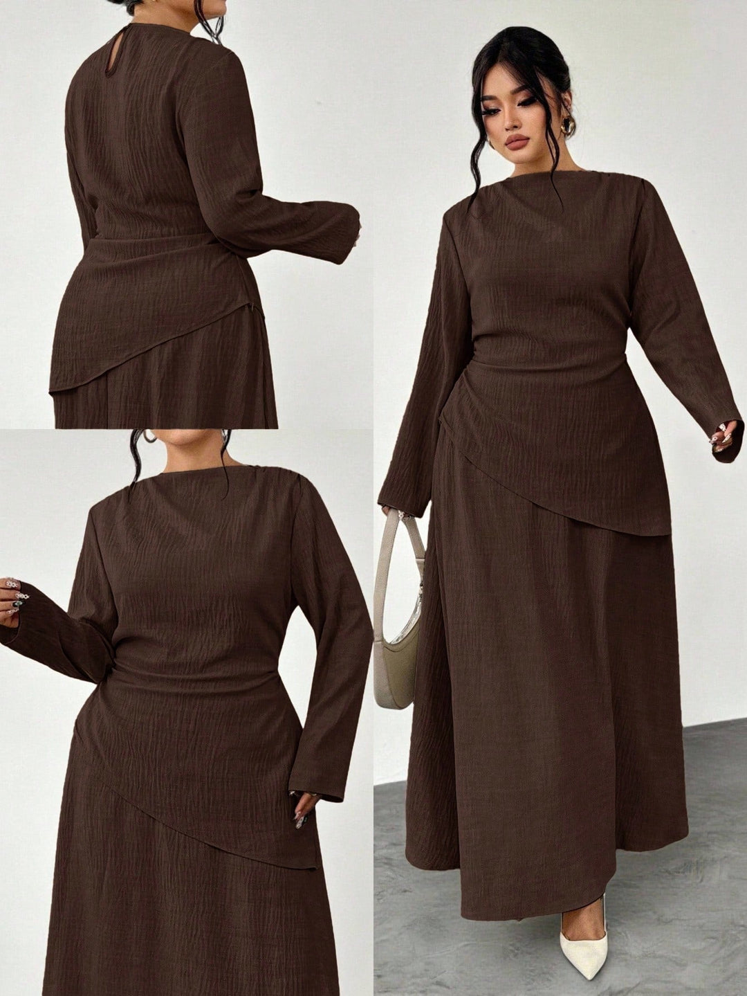 Herminia | Conjunto Curvy de Blusa y Falda para Oficina