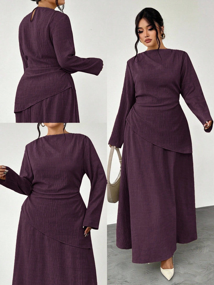 Herminia | Conjunto Curvy de Blusa y Falda para Oficina