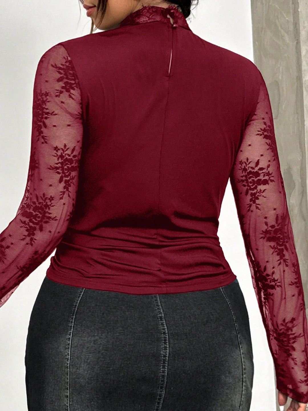 Vanesa | Top Curvy Burdeos con Encaje