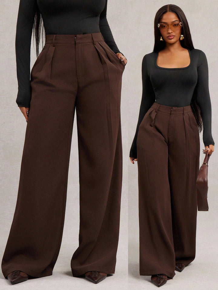 Josefina | Pantalón Curvy Ancho Gris Oscuro
