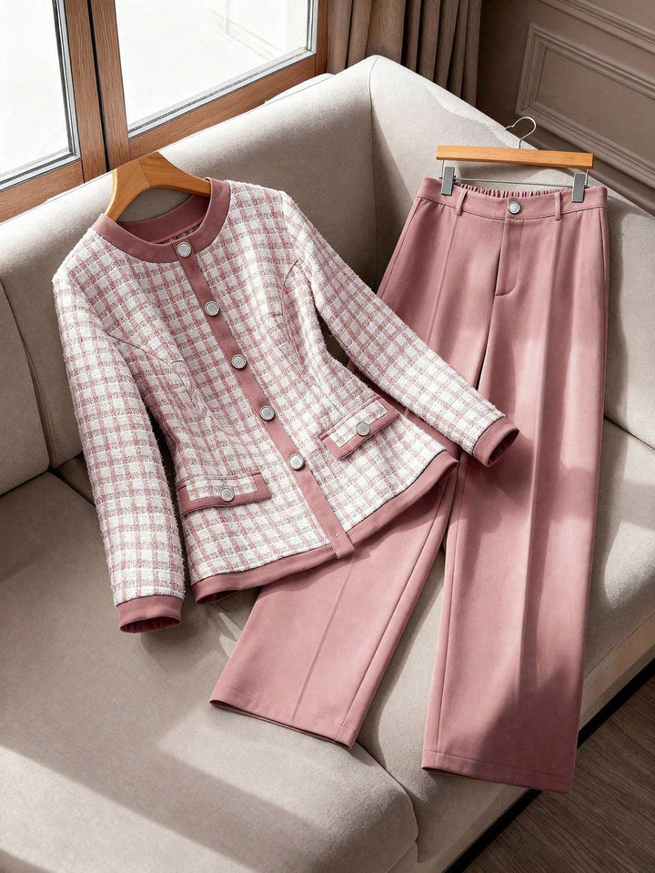 Perla | Conjunto Curvy de Blusa con Botones y Pantalón