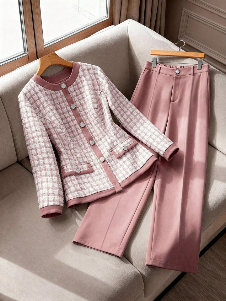 Perla | Conjunto Curvy de Blusa con Botones y Pantalón