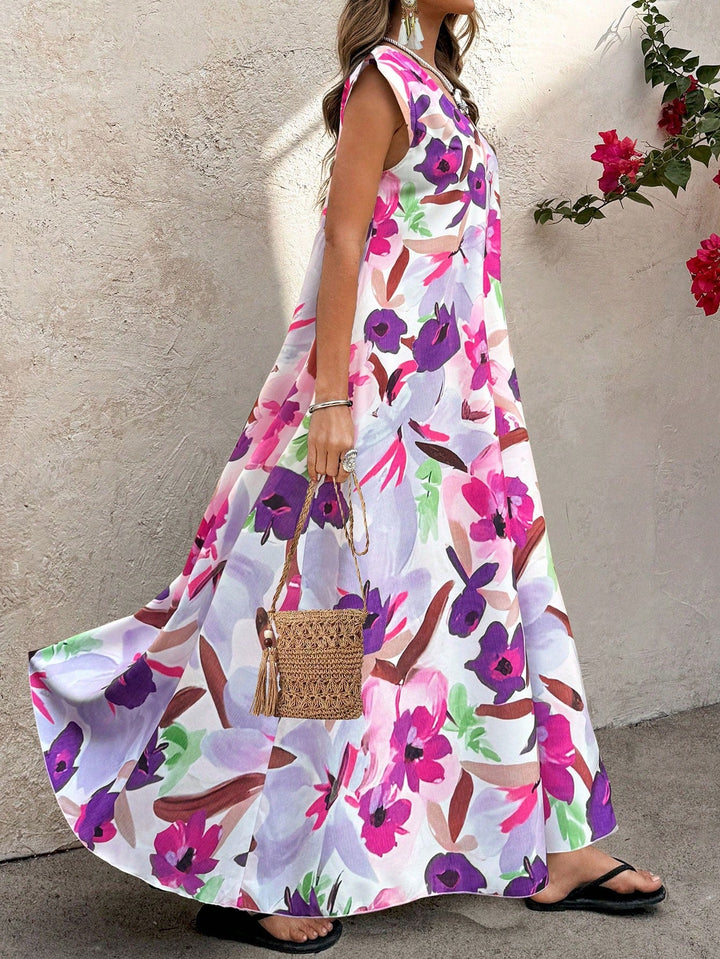 Úrsula | Vestido Maxi Curvy Floral Negro
