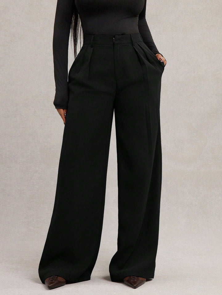 Josefina | Pantalón Curvy Ancho Gris Oscuro