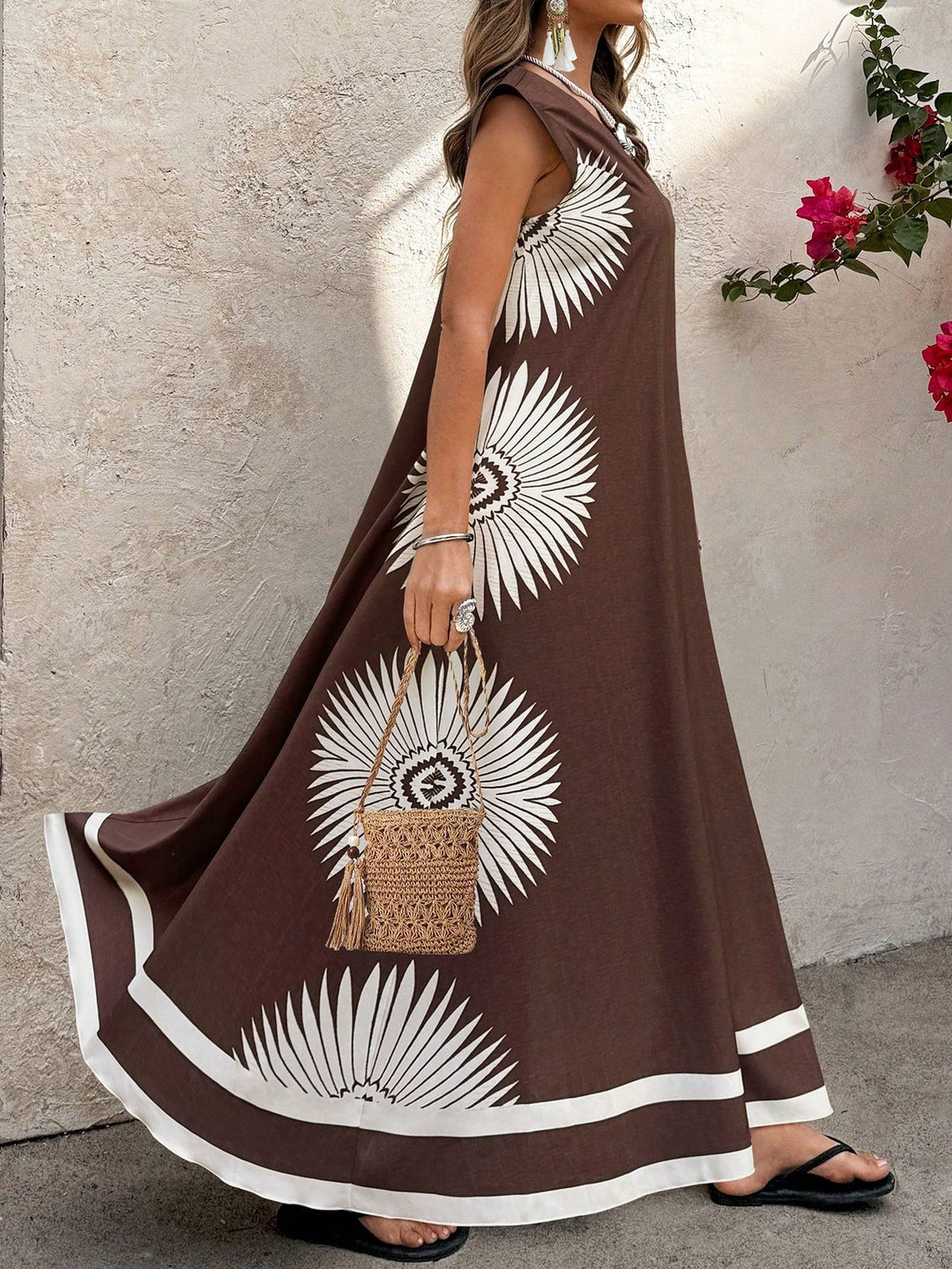 Úrsula | Vestido Maxi Curvy Floral Negro