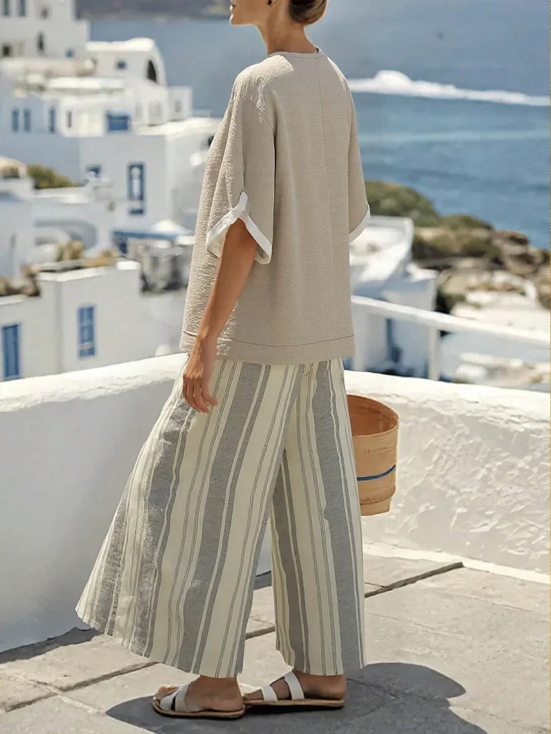 Nayara | Conjunto Curvy Boho a Rayas de Dos Piezas
