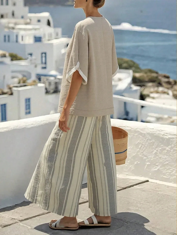 Nayara | Conjunto Curvy Boho a Rayas de Dos Piezas