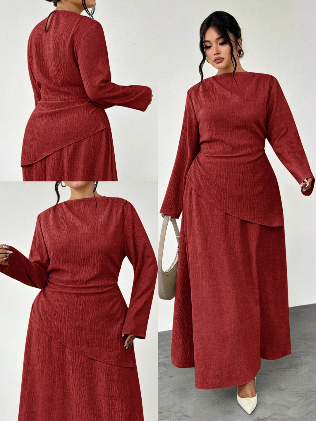 Herminia | Conjunto Curvy de Blusa y Falda para Oficina