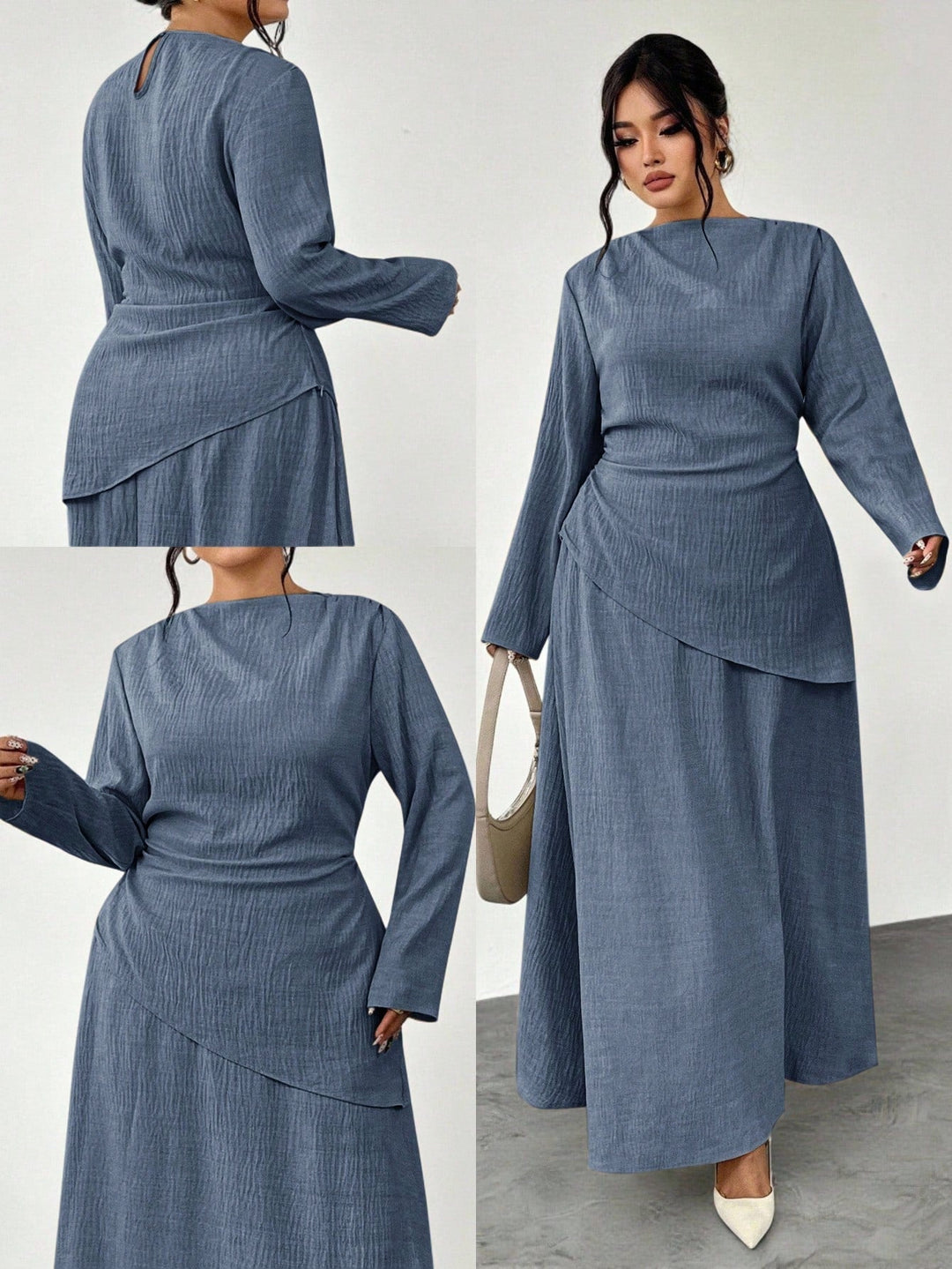 Herminia | Conjunto Curvy de Blusa y Falda para Oficina