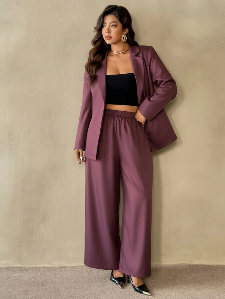 Fiorella | Conjunto Curvy de Blazer y Pantalón Campana