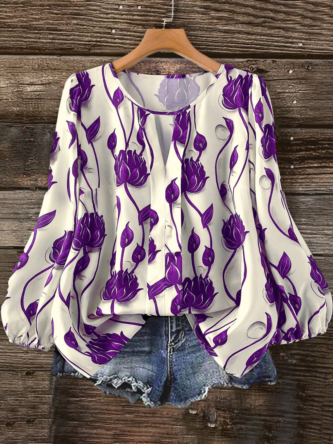 Ramona | Blusa Curvy Floral de Manga Larga