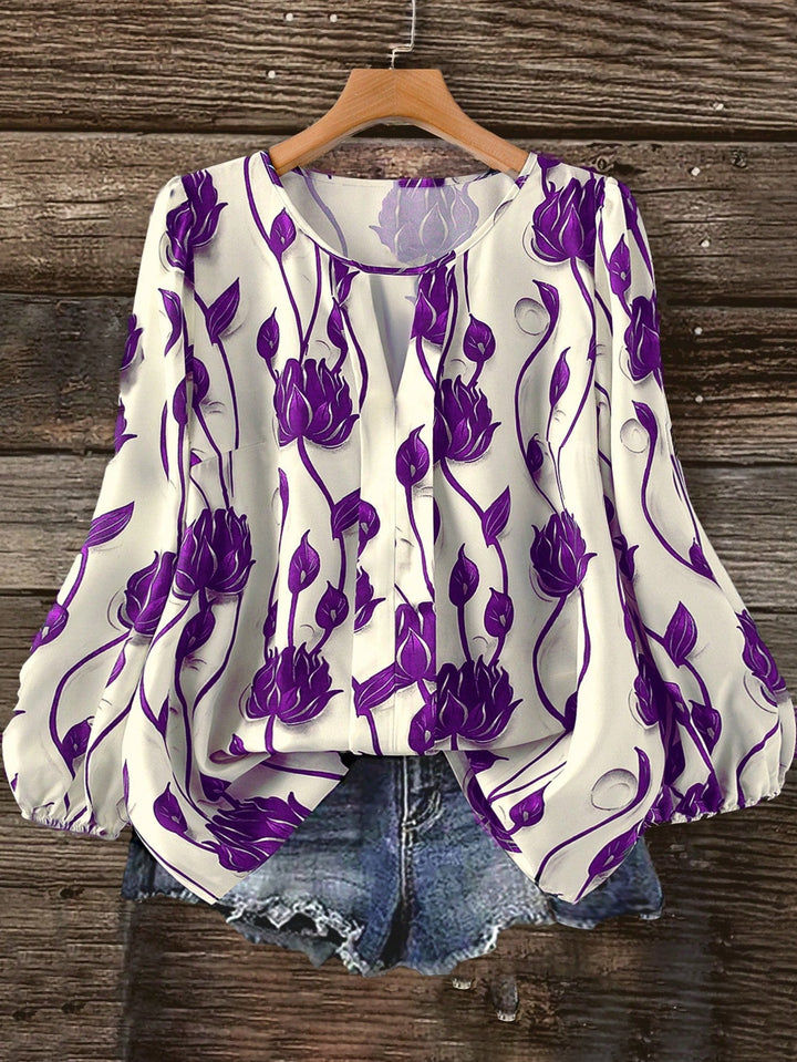 Ramona | Blusa Curvy Floral de Manga Larga