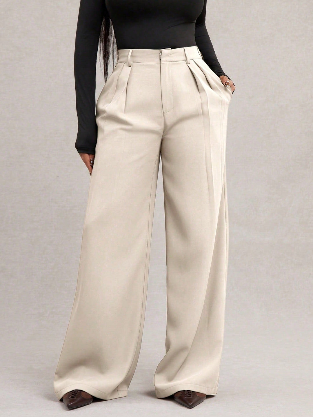 Josefina | Pantalón Curvy Ancho Gris Oscuro