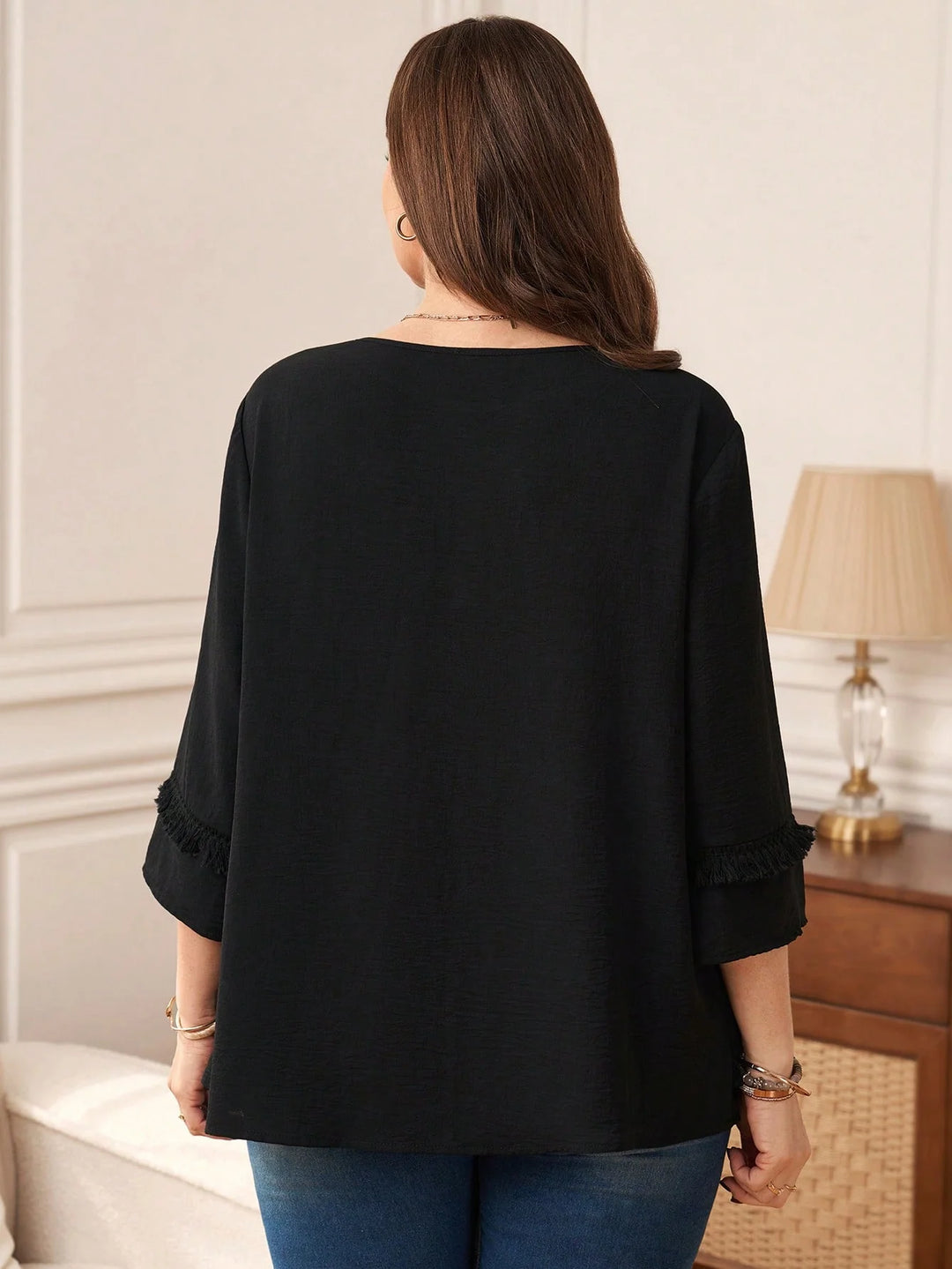 Leticia | Blusa Curvy Elegante de Mangas Globo