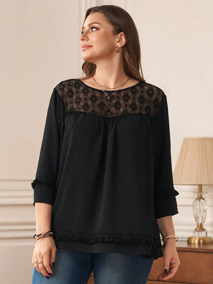 Leticia | Blusa Curvy Elegante de Mangas Globo