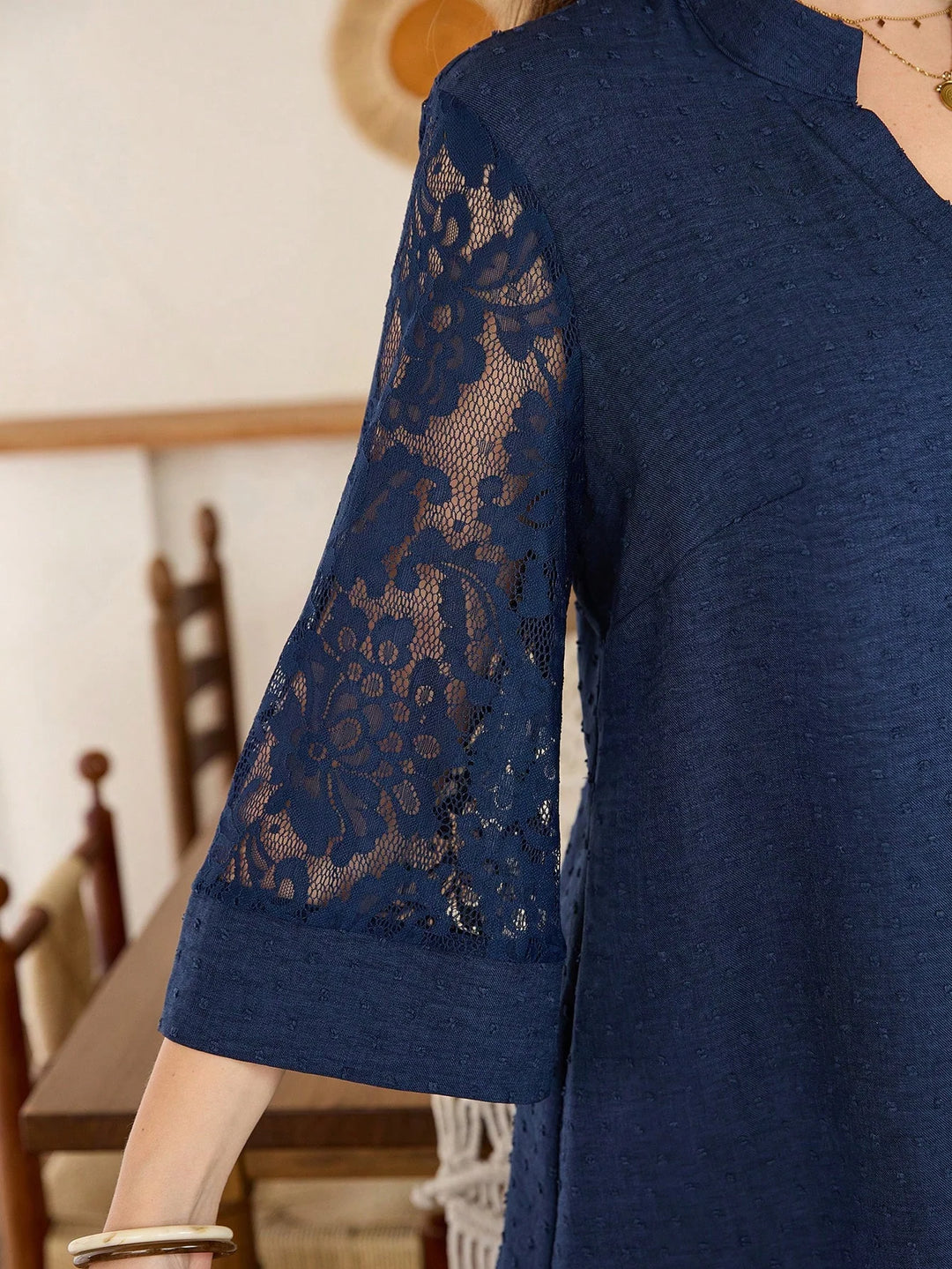 Paz | Conjunto Curvy de Top con Encaje y Pantalón Ancho