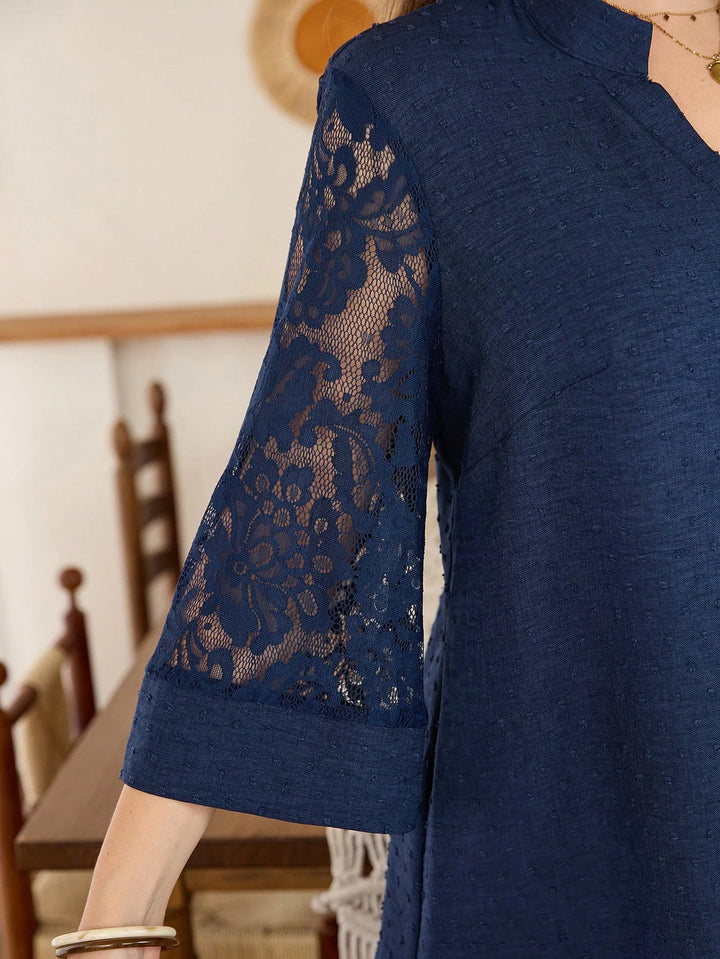 Paz | Conjunto Curvy de Top con Encaje y Pantalón Ancho