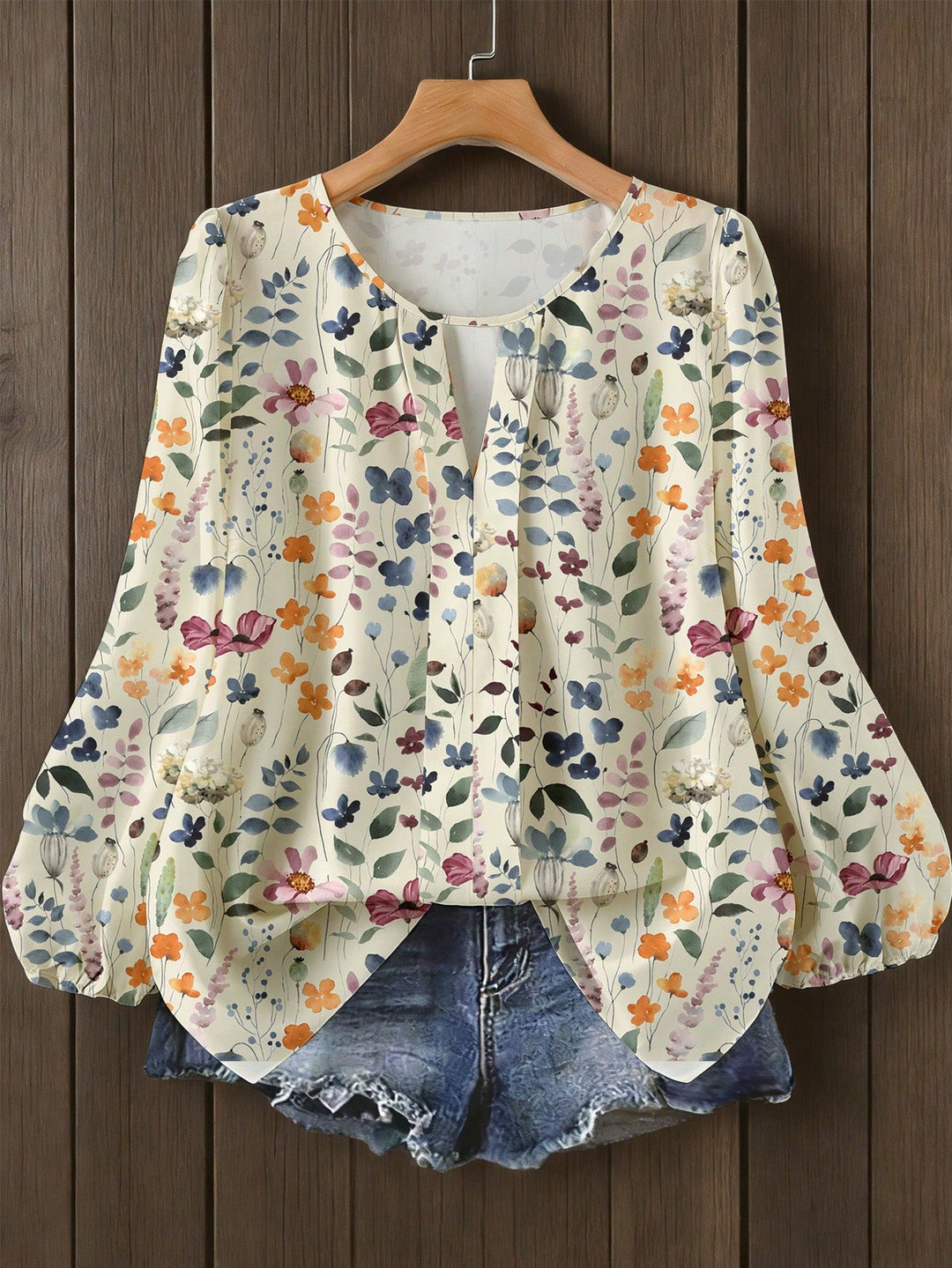 Ramona | Blusa Curvy Floral de Manga Larga