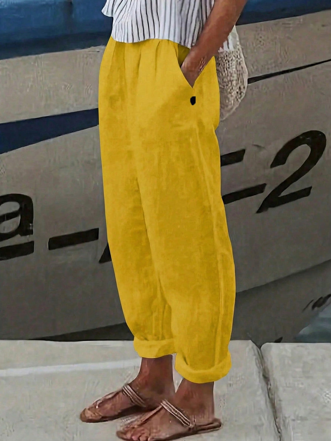 Nicolasa | Pantalón Curvy Ancho con Pliegues