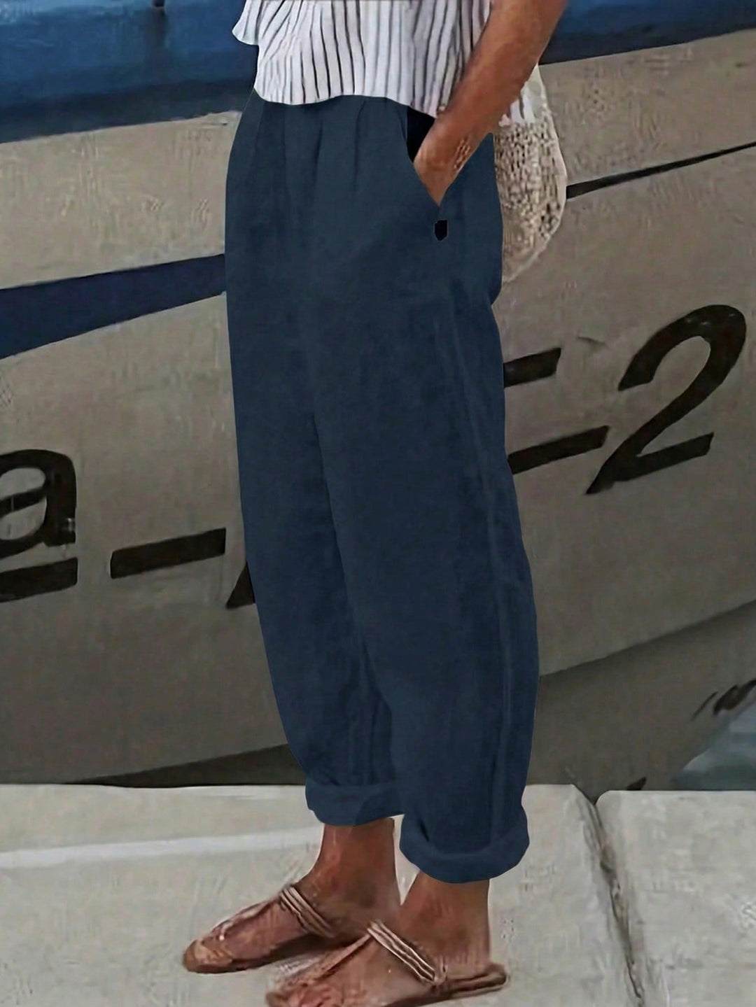 Nicolasa | Pantalón Curvy Ancho con Pliegues