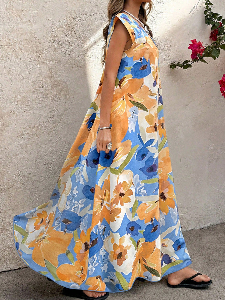 Úrsula | Vestido Maxi Curvy Floral Negro