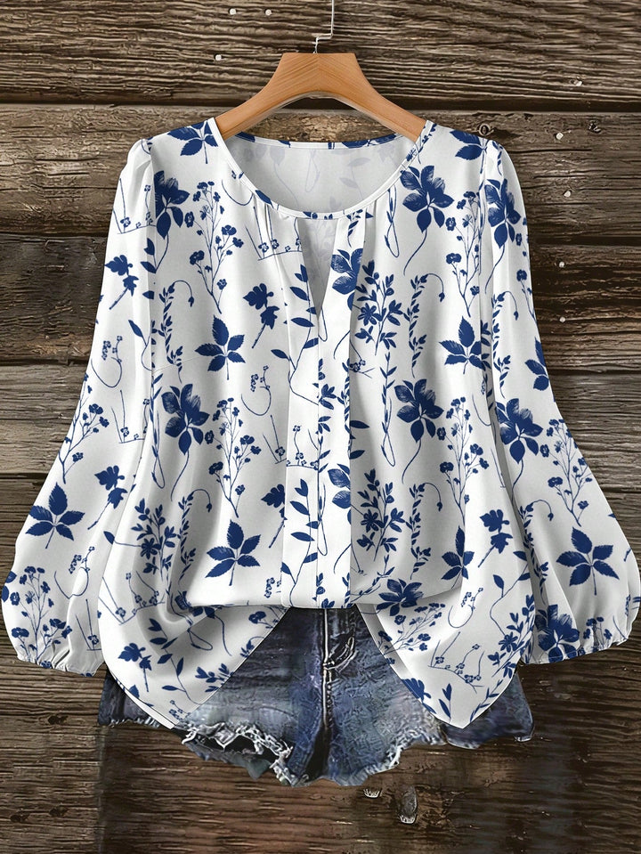 Ramona | Blusa Curvy Floral de Manga Larga