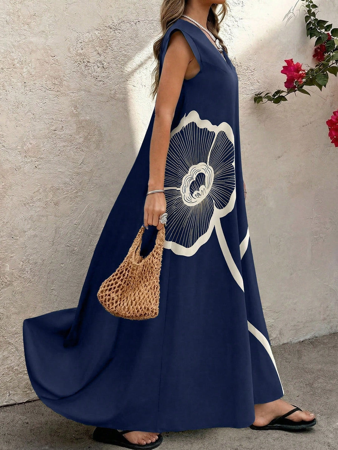 Úrsula | Vestido Maxi Curvy Floral Negro
