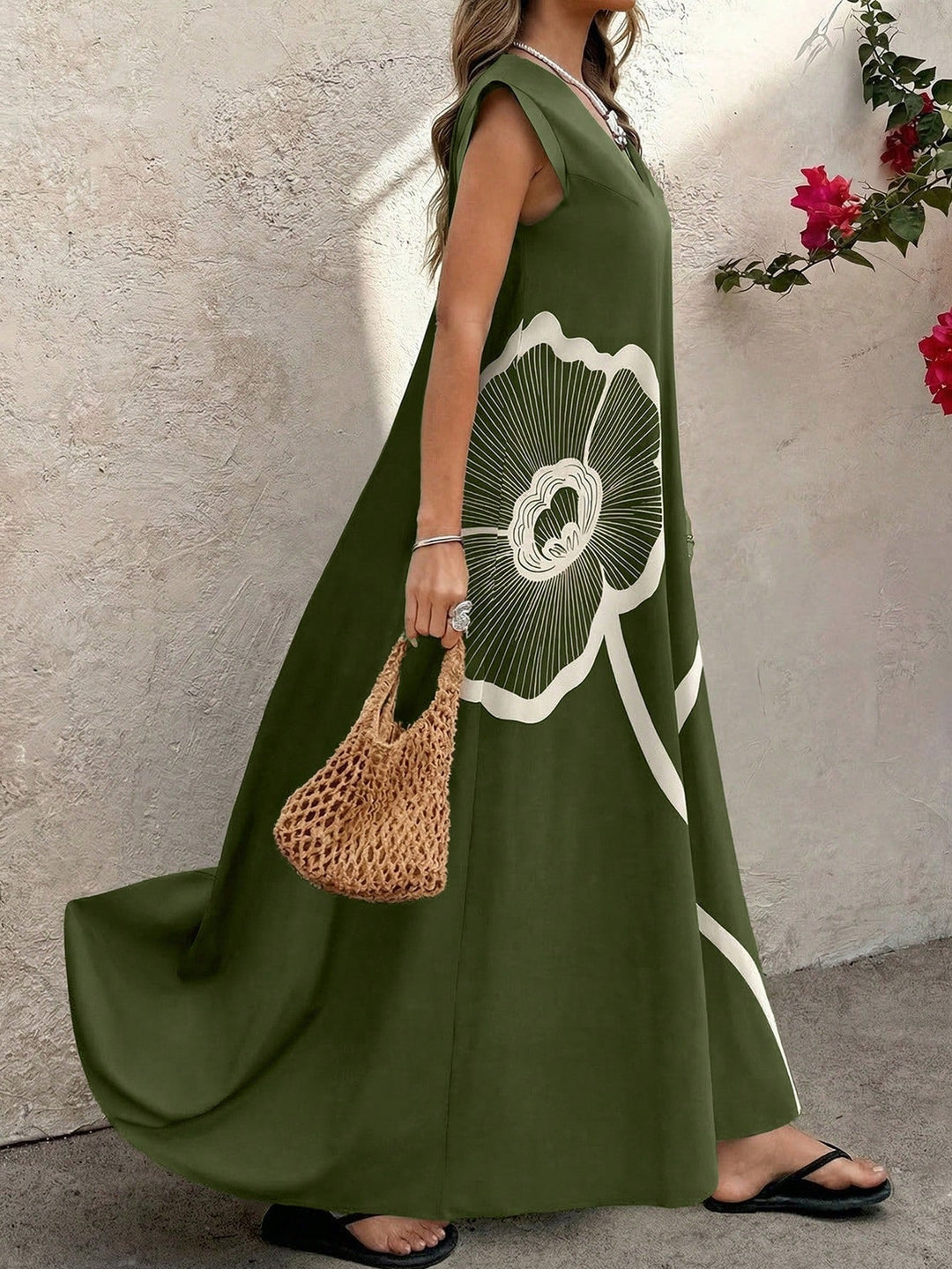 Úrsula | Vestido Maxi Curvy Floral Negro