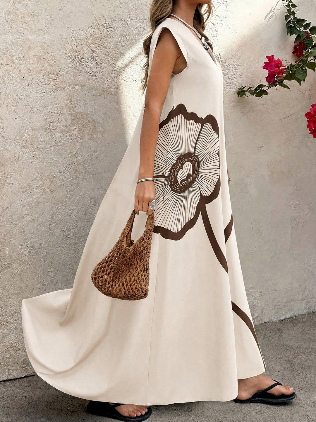 Úrsula | Vestido Maxi Curvy Floral Negro