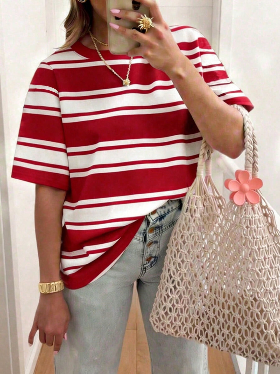 Samanta | Camiseta Curvy a Rayas de Manga Corta