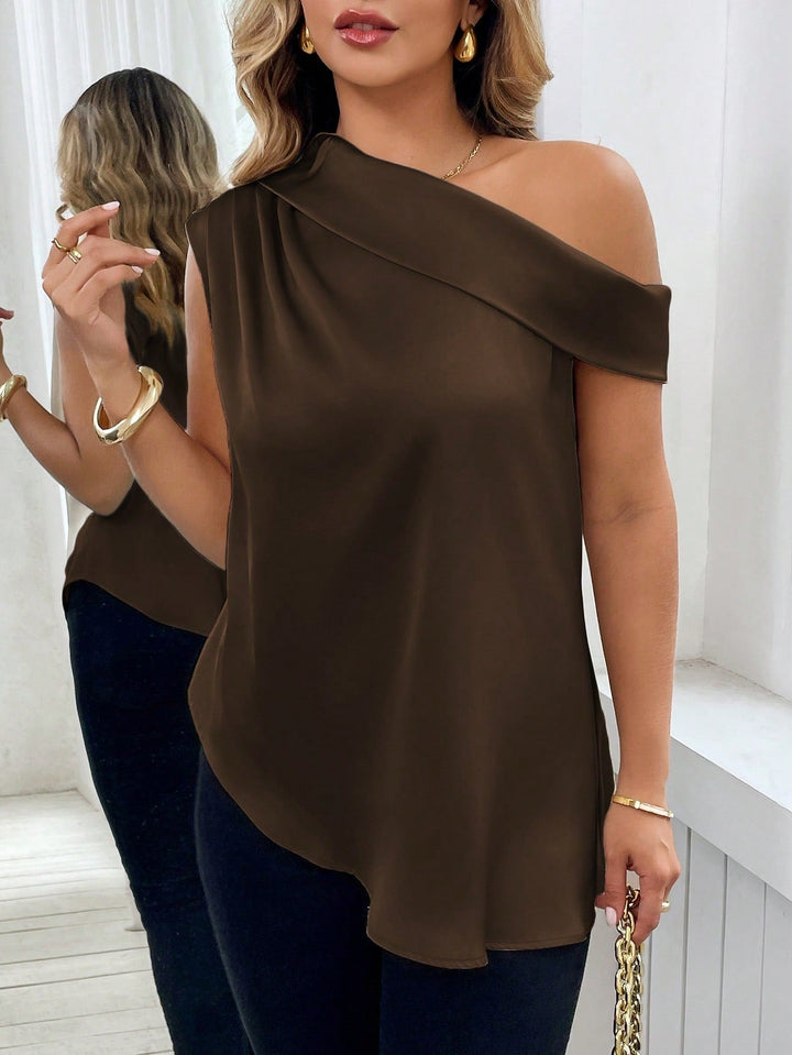 Vicenta | Blusa Curvy Asimétrica de Satén