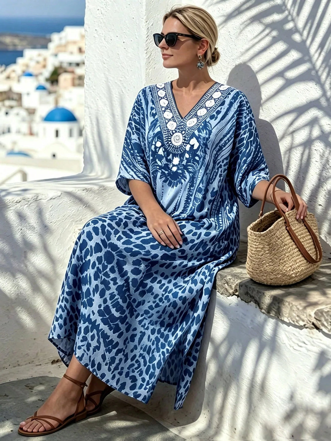 Carmen | Vestido Maxi Curvy de Estampado Leopardo