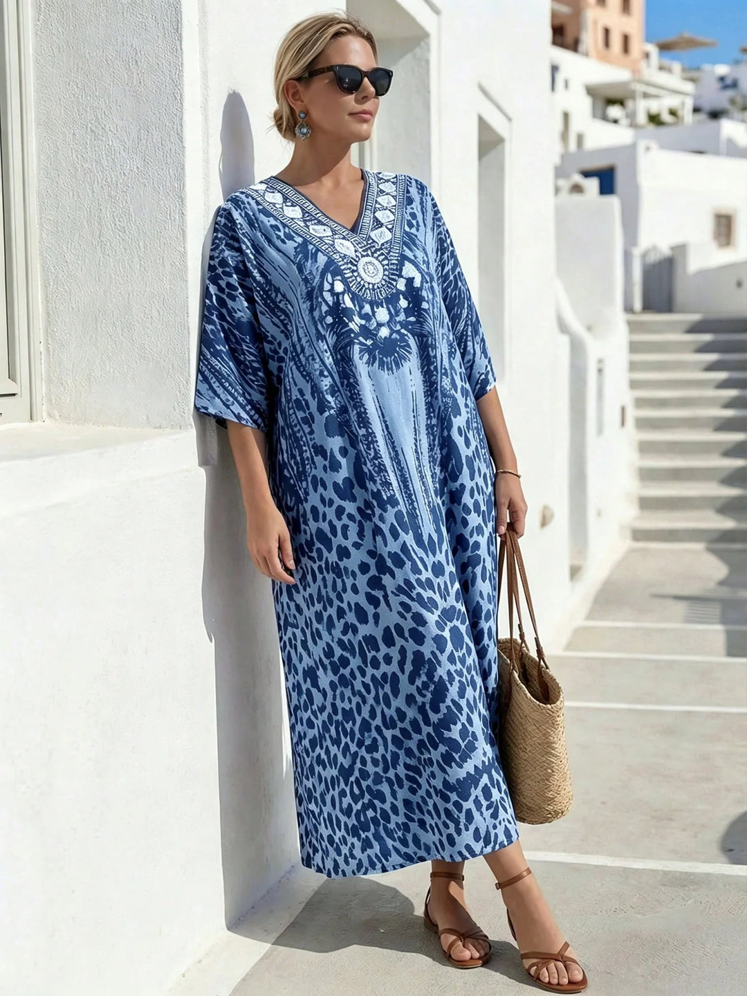 Carmen | Vestido Maxi Curvy de Estampado Leopardo