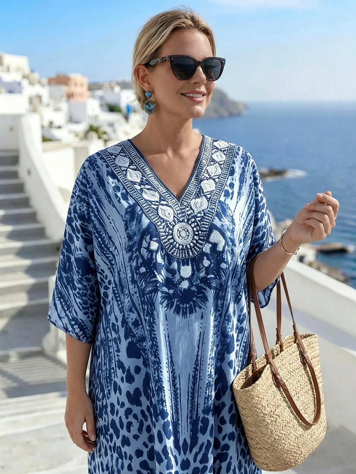 Carmen | Vestido Maxi Curvy de Estampado Leopardo