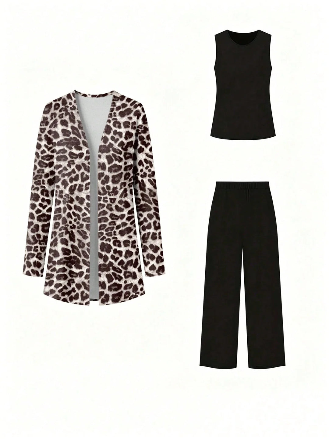 Mónica | Conjunto Curvy de Tres Piezas con Leopardo