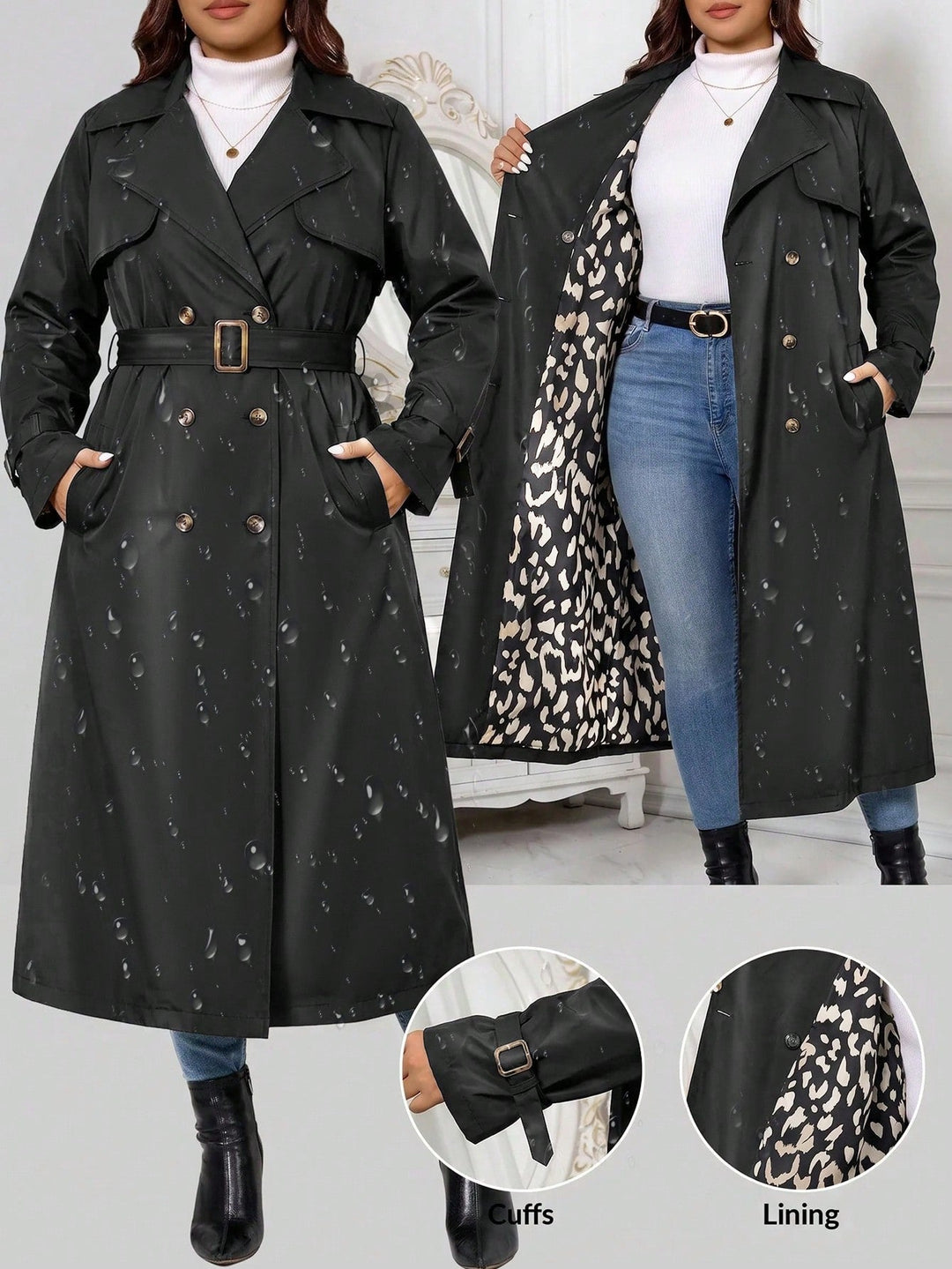 Daniela | Gabardina Curvy Lisa de Estilo Casual