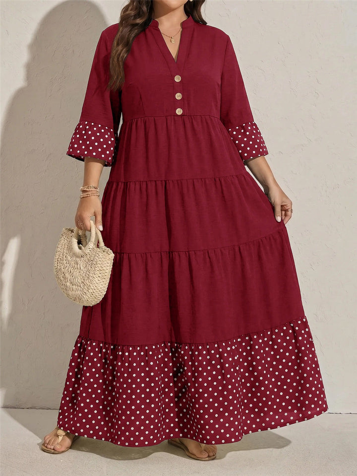Susana | Vestido Curvy de Lunares con Botones