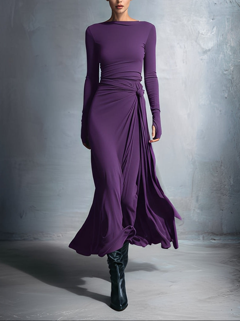 Naomie | Vestido Maxi con Nudo Lateral