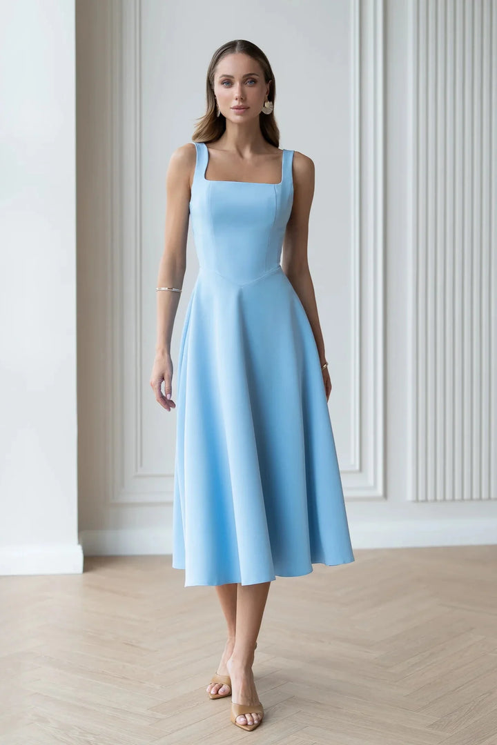 Eloise Baby Blue Midi Dress