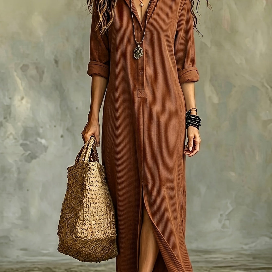 Leonora | Vestido Camisero de Pana