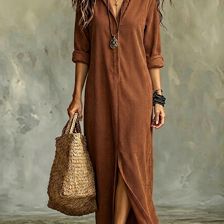Leonora | Vestido Camisero de Pana